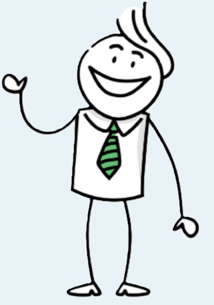 Freddy Munk Larsen, Managing Director at ProAssign ApS, Animation, doodle with green tie